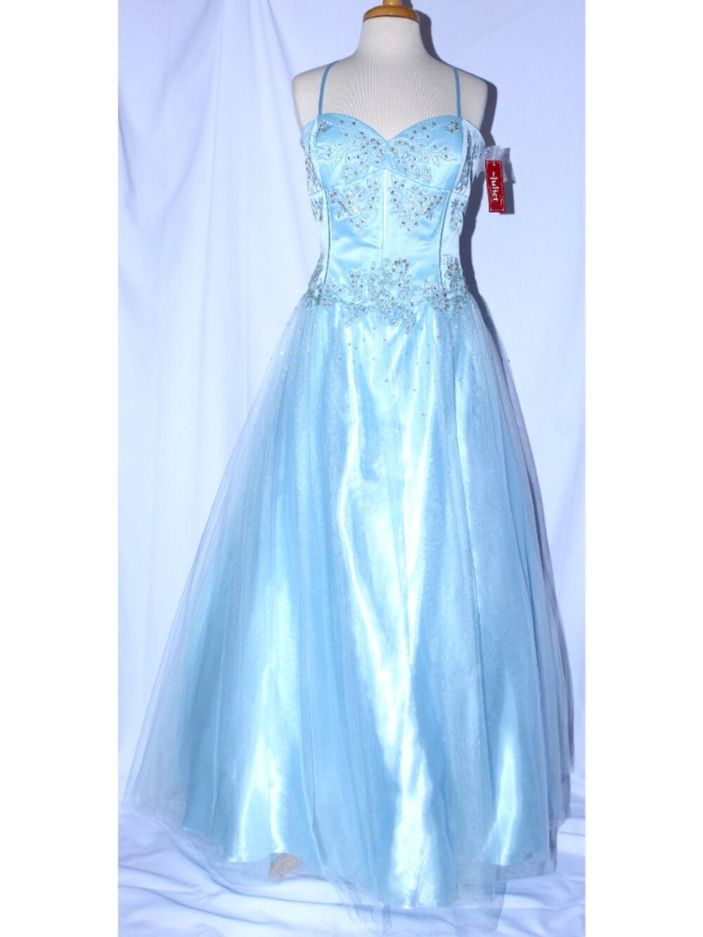 Juliet #1049 Satin & Tulle Princess Prom or Ball Gown-Size 2X-BABY BLUE-NEW
